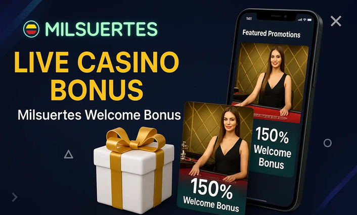 pantalla de un teléfono con bono de casino en vivo de Milsuertes