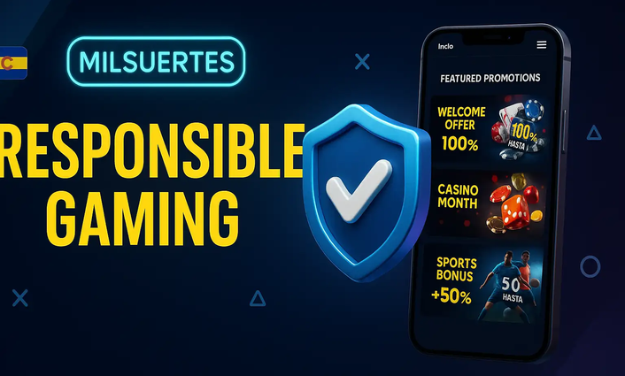 lobby móvil de Milsuertes al lado de un escudo con una marca de verificación