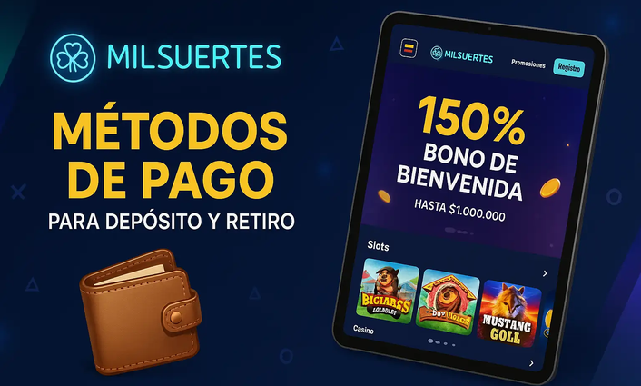 junto a una billetera, cajero de Milsuertes en una tablet
