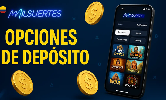 Monedas de oro que rodean el lobby móvil de Milsuertes