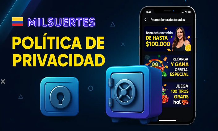 lobby móvil de Milsuertes al lado de una caja fuerte